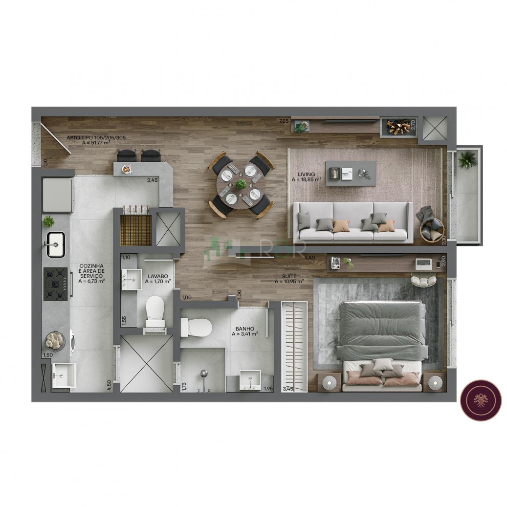 Apartamento Temático Montalcino Gramado - 1 ou 2 suítes - Para Amantes de Vinho!