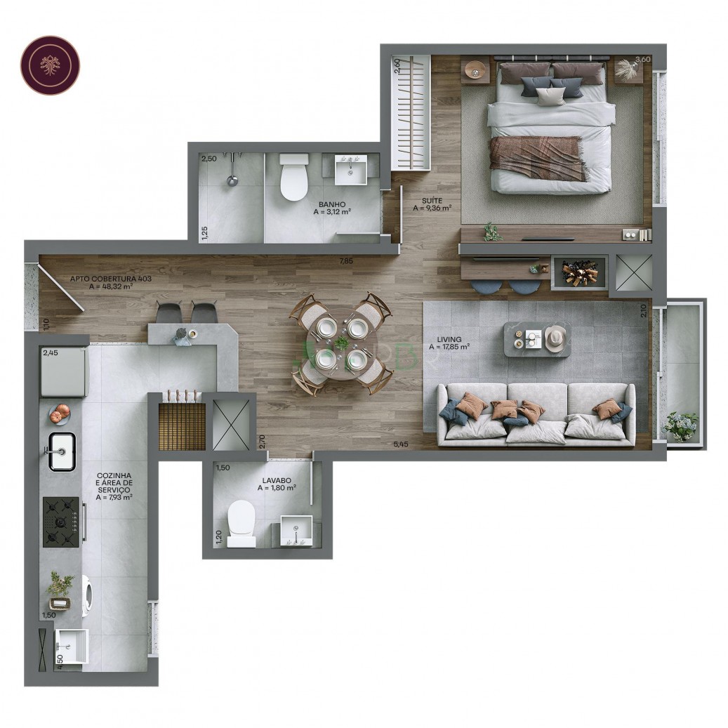 Apartamento Temático Montalcino Gramado - 1 ou 2 suítes - Para Amantes de Vinho!